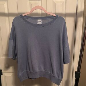 PINK Victoria’s Secret Blue Oversized Short Sleeve Sweatshirt